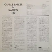 LP - Charlie Parker - Charlie Parker In Sweden 1950 - Mono