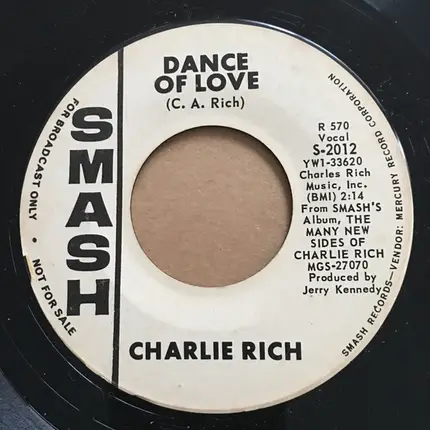 Charlie Rich - I Can't Go On / Dance Of Love