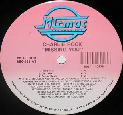 Charlie 'Rock' Jimenez - Missing You