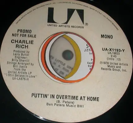 Charlie Rich - Puttin' In Overtime At Home