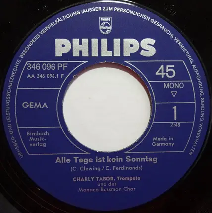 Charly Tabor - Alle Tage Ist Kein Sonntag / 's Ist Feierab'nd