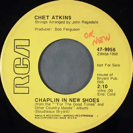 Chet Atkins - Snowbird / Chaplin In New Shoes