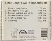 CD - Chet Baker - Chet Baker's Last Recording As Quartet