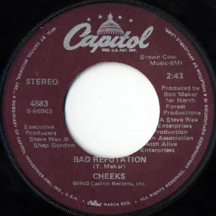 Cheeks - Boney Moronie / Bad Reputation