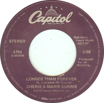 Cherie & Marie Currie - Since You've Been Gone / Longer Than Forever