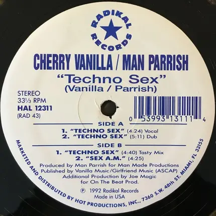 Cherry Vanilla / Man Parrish - Techno Sex