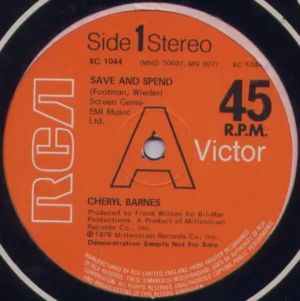 Cheryl Barnes - Save And Spend