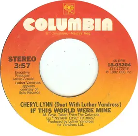 Cheryl Lynn - If This World Were Mine