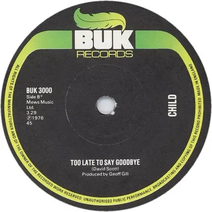 Child - River Of Love / Too Late To Say Goodbye