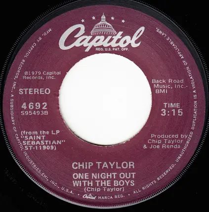Chip Taylor - Saint Sebastian / One Night Out With The Boys