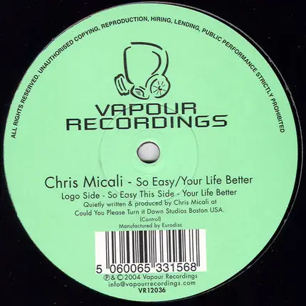 Chris Micali - So Easy / Your Life Better