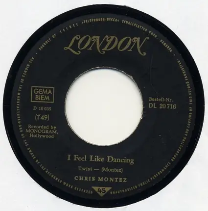 Chris Montez - I Feel Like Dancing / My Baby Loves To Dance
