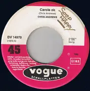 7inch Vinyl Single - Chris Andrews - Carole Ok