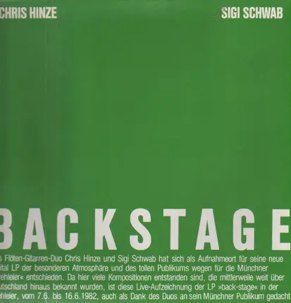 Chris Hinze / Sigi Schwab - Backstage