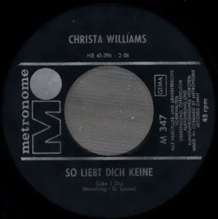 Christa Williams - So Liebt Dich Keine / Darling Yes - Darling No