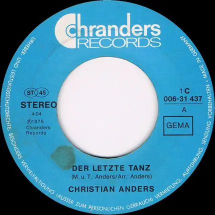Christian Anders - Der Letzte Tanz