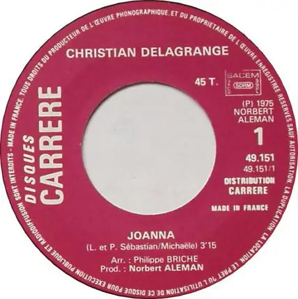 Christian Delagrange - Joanna