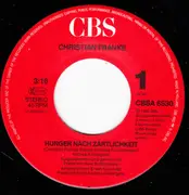 7inch Vinyl Single - Christian Franke - Hunger Nach Zärtlichkeit