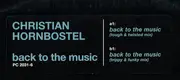 12inch Vinyl Single - Christian Hornbostel - Back To The Music