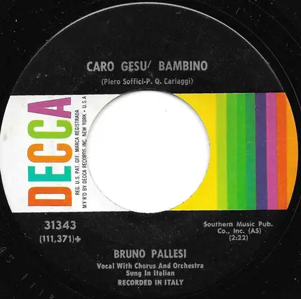Christian Morandi / Bruno Pallesi - Dear Gesu/ Bambino (Caro Gesu/ Bambino)