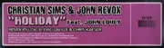12inch Vinyl Single - Christian Sims & John Revox Feat. John Louly - Holiday