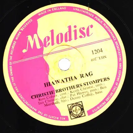 Christie Brothers Stompers - Black Cat / Hiawatha Rag