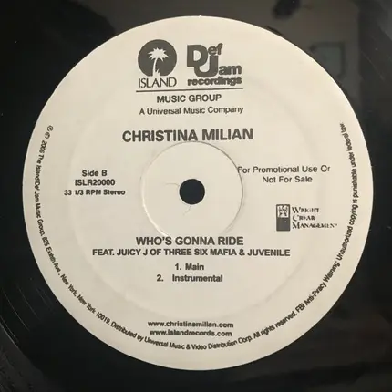Christina Milian - Say I (Remix) / Who's Gonna Ride