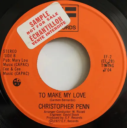 Christopher Penn - I Played For You / To Make My Love