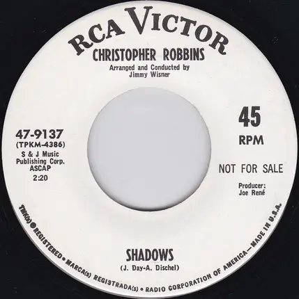Christopher Robbins - Leave The Cryin' To Me / Shadows