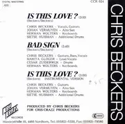 CD Single - Chris Beckers - Is This Love ?