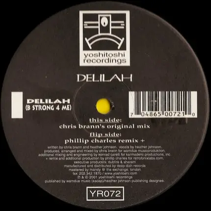 Chris Brann Presents Delilah - Delilah (B Strong 4 Me)