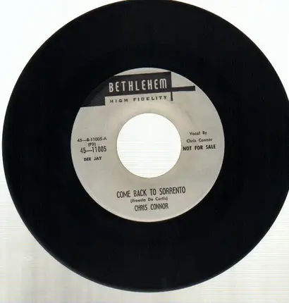 Chris Connor - Come Back To Sorrento / Blame It On My Youth