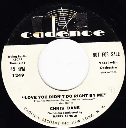 Chris Dane - Love You Didn't Do Right By Me   Stella By Starlight