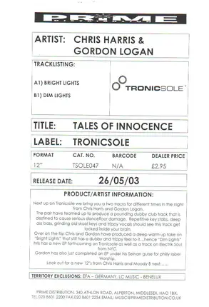 Chris Harris & Gordon Logan - Bright Lights