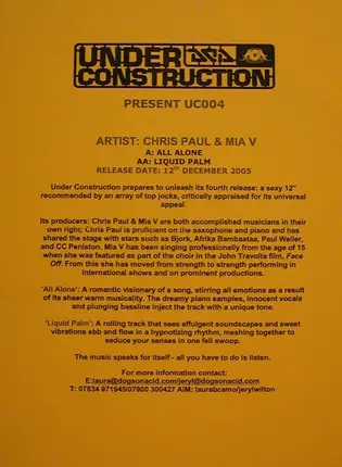 Chris Paul & Mia V - All Alone /  Liquid Palm