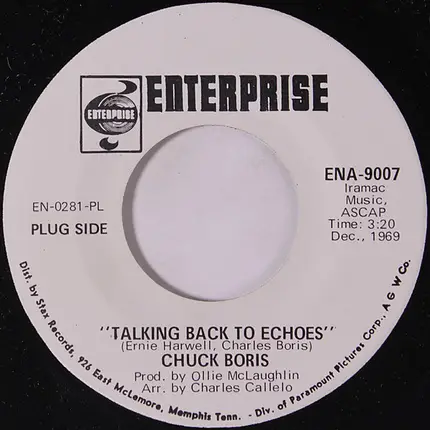 Chuck Boris - Talking Back To Echoes / You'll Wake Up Wiser