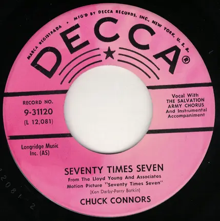 Chuck Connors - Somebody Bigger Than You And I / Seventy Times Seven