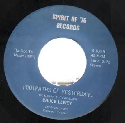 Chuck Lewey - You're A Beautiful Girl / Footpaths Of Yesterday