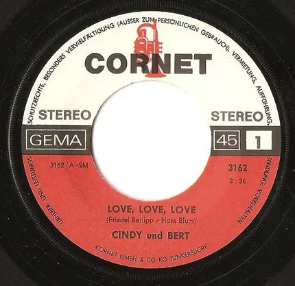 Cindy & Bert - Love, Love, Love / Wenn Man Träumen Könnte