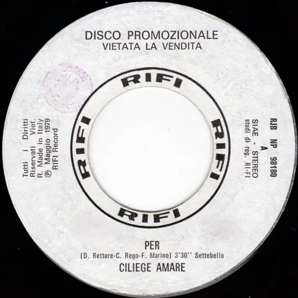 Ciliegie Amare / Art Sullivan - Per / Fan Fan Fan (Ecoute La Music)