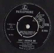 Cilla Black - Don't Answer Me / The Right One Is Left