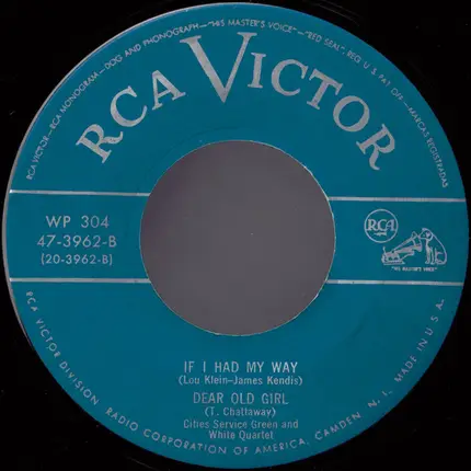 Cities Service Green And White Quartet - Barbershop Harmonies