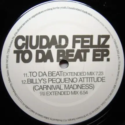 Ciudad Feliz - To Da Beat EP