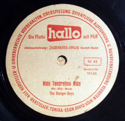 Combo Eric Sowa , Gerard Martell / The Ranger-Boys - Gitarren Der Südsee / Ride Tendrefoot Ride
