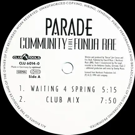 Community Feat. Fonda Rae - Parade