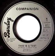 7inch Vinyl Single - Companion - This Is A Test