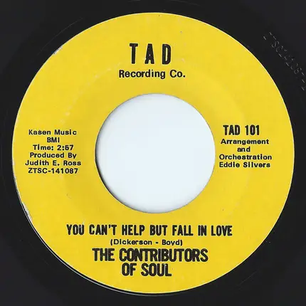 Contributors Of Soul - You Can't Help But Fall In Love / We Can Get It On Later On