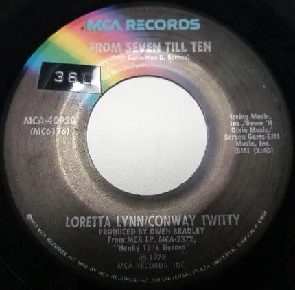 Conway Twitty & Loretta Lynn - From Seven Till Ten