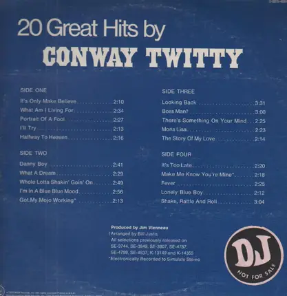 Conway Twitty - 20 Greatest Hits By Conway Twitty