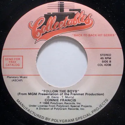 Connie Francis - Vacation / Follow The Boys